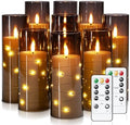 Raycare 9 Pcs Flameless Battery Operated Pillar Candles with Remote Timer by Raycare