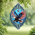 Patriotic Eagle American Bald Eagle Wind Spinner TQN3943WS, 12 inches - 3D Hanging Wind Spinners Outdoor, Yard, Garden Decor - Image 4