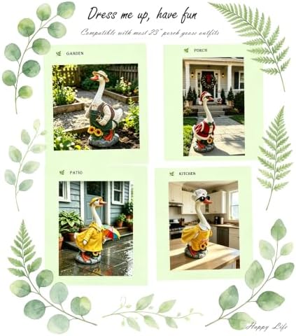 Joyful Porch Goose Statue Cygnus, Classic, Detailed, Big Resin Garden Lawn Yard Décor, Sculpture, 20 inches High Figurine, Duck, Indoor and Outdoor, by GGTown TM - Image 3
