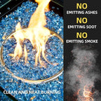 GasSaf 1/4 Inch Pacific Blue Fire Glass Reflective Tempered Fireglass, 20 lb - Image 3