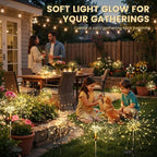 SOLPEX Solar Garden Lights Outdoor, 8 Pack Firework Lights, Warm White - Image 4