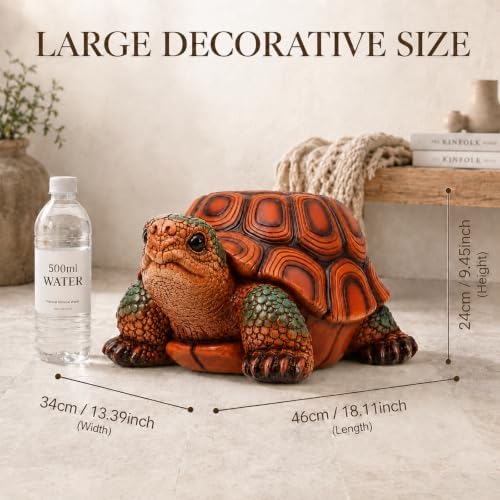 Turtle Garden Statue Stool – 18" Resin Outdoor Decor, Multi-Use Yard Art - Image 2