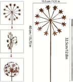 Rusty Metal Wild Flowers Garden Stakes 11.82 x 8.47 inches, Decorative Flowers Yard Stake Metal Art for Outdoor Garden Lawn Decor (Flower-E) - Image 2