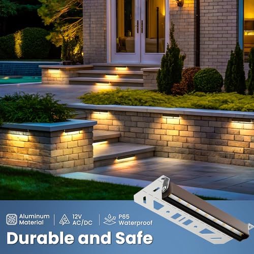 Retaining Wall Lights, Low Voltage Landscape Outdoor Step Lighting 12 Pack - Image 5