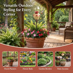 Vintage Ceramic Hummingbird Feeder Garden Stake Ornament，3 PCS - Image 4