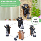 Goodeco Black Bear Tree Hugger with Solar Lantern - Garden Statue for Yard - Image 3