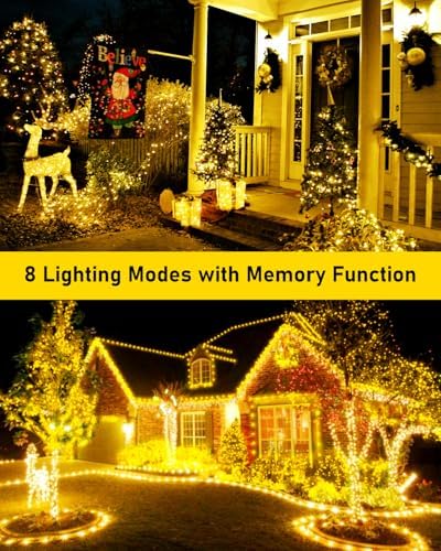 KNONEW 400FT 1200LED Green Wire Outdoor Fairy Lights Plug in Warm White - Image 5