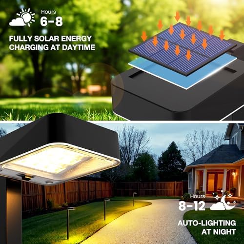Solar Pathway Lighting Outdoor, 2 Modes(Cold/Warm White), 8 Pack - Image 2