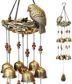 Bird Nest Wind Chimes,Wind Chimes for Outside with 12 Wind Bells for Glory Mothers Love Gift,Bird Bells Chimes Hanging Decoration for Outside Garden Yard Church, Bronze by Askhald