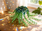 Green Beaded Plant Sun Catchers Crystal Beads Plants Hanging for Window - Image 5