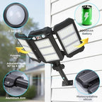 Solar Flood Lights Outdoor, 7000 LM Super Bright Aluminum Arm Waterproof - Image 5