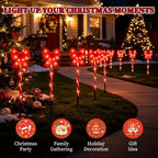 Solar 5PCS Christmas Bow Outdoor String Lights with Stakes Decor Red - Image 7
