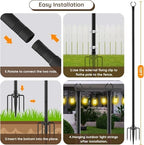 AILBTON 10Ft Exterior Light Poles 6 Pack, Durable Metal String Light Posts for Outdoor Use, Equipped with Fixed Brackets for Yard, Terrace, and Garden Lighting Decor and Backyard - Image 7