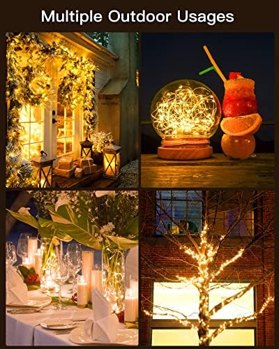 Solar String Lights, 4 Packs Total 132Ft 400 LED Fairy Lights Warm White - Image 5