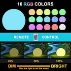 shumi Solar Ball Light-12inch LED Outdoor Table Lamp,16 RGB Colors and Dimmable Globe Light with Remote,Decor for Patio,Garden,Yard,Beach,Pathway,Nursery - Image 4