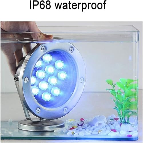 Submersible LED Light - RGB With Remote Control Pool Underwater Light, AC 12/24V Spotlight Led Beam Light, IP68 Waterproof Underwater Landscape Lights, For Pool, Fountain, Pond Lighting(Green,36W) - Image 6