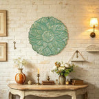 Sungmor Vintage Cast Iron Lotus Stepping Stone,Vintage Green - Image 6