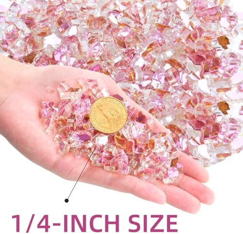 GasSaf 1/4 Inch Rose Gold Fire Glass Reflective Tempered Fireglass, 20 lb - Image 2