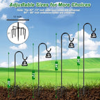 ANIDEER 96" Shepherds Hooks for Outdoor, Heavy Duty Garden Bird Feeder Pole Hanging Bird Feeder, Solar Light Lanterns, Outdoor Plant Hanger Hook with 7 Base Prongs, 1 Pack - Image 4