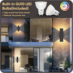 Aipsun 4 Pack Outdoor LED Up Down Wall Sconces, Black Modern Porch Lights - Image 4