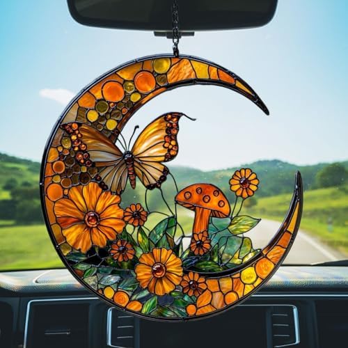 Boho Forest Mushroom Butterfly Acrylic Suncatcher - Image 5