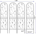 4 Pack Metal Garden Trellis 86.7" Tall Outdoor Climbing Plant Support for Roses, Flowers, Rustproof Durable Black Galvanized Tube, Lawn Garden Fence Decor Screen (4, Black flutter-86.7" H) - Image 4