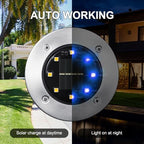 LYHOPE Solar Ground Lights Outdoor, 16 Pack 8 LED Solar Disk Lights Waterproof Garden In-ground Pathway Lights Landscape Lighting for Lawn,Yard,Deck,Patio,Walkway (Blue) - Image 5