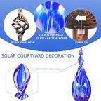 Solar Garden Lights Outdoor, Decorative LED Flame Garden Stakes, Hand Blown Glass and Outdoor Waterproof Glass Stakes (Dark Blue) - Image 7