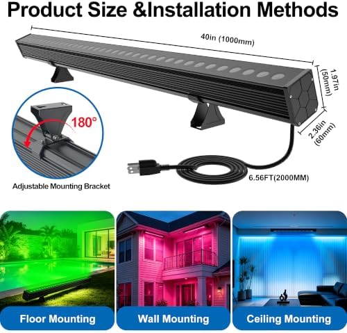 Wall Washer Light RGB Light Bar 180W RGBCW Smart APP & RF Remote - Image 4