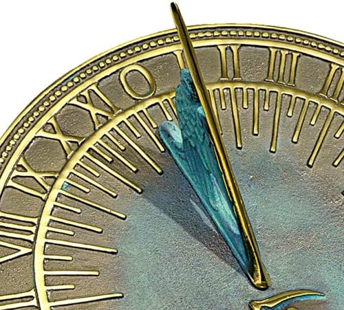 Rome RM2345 Brass Father Time Sundial with Verdigris Highlights - Image 4