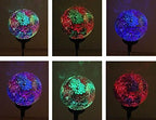 Colorful Ball Solar Lights (#Whitem003R), Solar Power Multi-Color Color Changing LED Mosaic Crackle Glass Ball Decorative Garden Yard Light Stake Lamp - Image 3