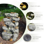 Solar Water Fountain Outdoor Cascading Design 5 Tier Feature Fountains - Image 4