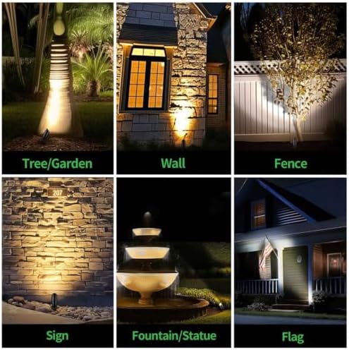 Black LED Outdoor Spotlights, Durable Low Voltage Landscape Lighting, Aluminum Waterproof Uplights for House, Garden, Lawn Without MR16 Bulb 6 Pack - Image 5