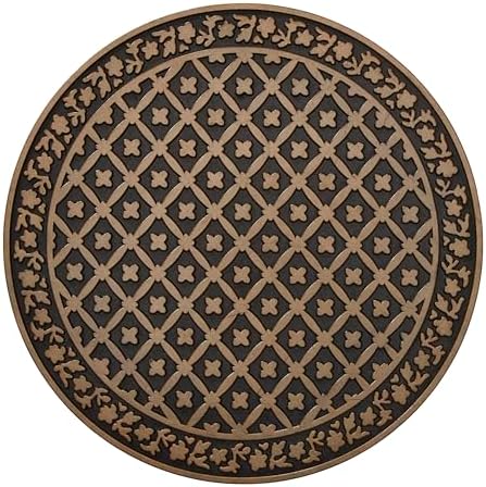 HF by LT Deluxe Rubber Stepping Stone, Provence Design, Heavy Duty 13" All-Weather Garden Tile, Black with Antique Bronze Finish, Set of 3 - Image 2