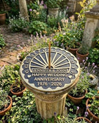 Brass Sundial Garden Clock Wedding for Couples Engraved Roman Numeral Sundial –50th Anniversary (Black Brass, 10 Inch) by Unknown