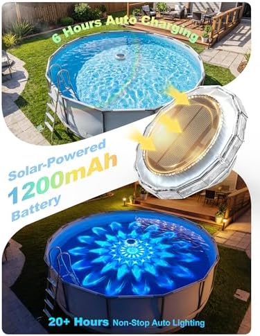 APONUO Solar Pool Lights,IP68 Pool Solar Lights,Floating Pool Lights 2 Pack - Image 2