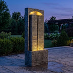 39" Outdoor Water Fountain, Modern LED Water Wall Fountain Resin - Image 7