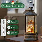 Christmas Snow Globe Water Lantern with Nativity Scene Battery Operated or USB Powered Musical Lighted Holiday Decoration for Tabletop Display for Family and Friends - Image 5