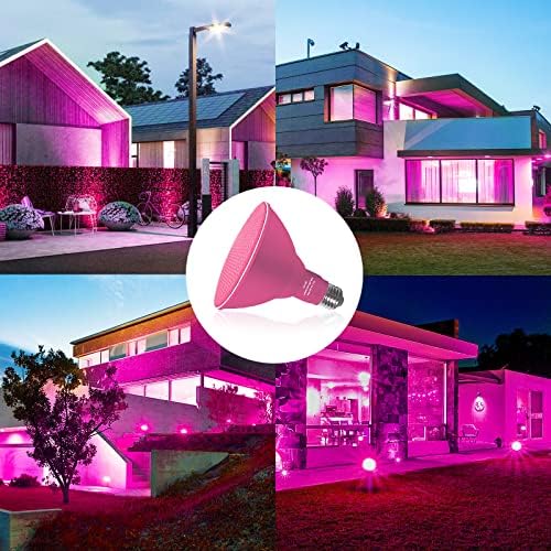 PAR38 LED Outdoor Flood Light Bulbs,Dimmable 20W(200W Equivalent) E26 Base Flood Light Bulbs,1800 Lumens LED Flood Light for Outdoor Garden,Garage,Yards,Pink 4 Pack - Image 6