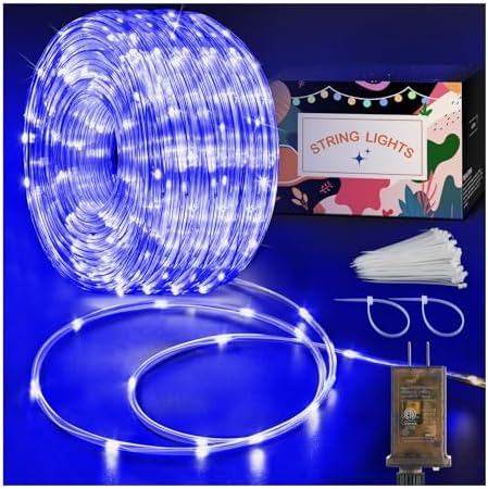 KNONEW 164FT 1000LED Rope Lights for Outside,Outdoor String Lights Waterproof 8 Modes Clear Tube Light for Indoor,Bedroom,Wedding,Garden,Patio,Christmas,Tree,Rv,Holiday Decoration(Blue) by KNONEW