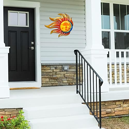 Sun Metal Wall Art Outdoor Sun Moon Face Wall Decor Rust Proof Large - Image 6