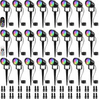 SUNVIE RGBW Low Voltage Landscape Lights Colored with Remote Control 24Pack by SUNVIE