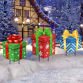 Drydiet 3 Pack Metal Christmas Yard Signs Decor Xmas Yard Stakes Outdoor with Stakes for Holiday Outdoor Garden Lawn Pathway Decoration(Gift Boxes) by Drydiet