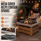 4-in-1 Outdoor Fire Pit Grill Table,Metal Firepits for Outside (34") - Image 3