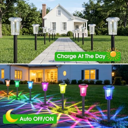 Eyrosa Solar Pathway Lights Outdoor Waterproof Starburst Pattern 15 Pack - Image 5
