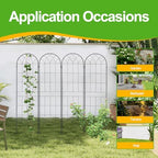 4 Pack 71x20inch Metal Rustproof Garden Trellis，Decorative Garden Fencing Flower Trellis with Black Metal Coating for Supporting Climbing Plants，Outdoor Roses, Vines, Flowers, and Vegetables - Image 6