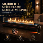 Grisun 36" Tabletop Fire Pit with Glass Wind Guards for Patio and Camping - Image 4