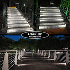 NIORSUN Solar Step Lights,12 Pack Cool White Solar Stair Lights Outdoor Waterproof IP67 Auto On Off,Solar Lights for Steps,Stair,Patio,Yard,Porch,Front Door,Sidewalk,Deck Decor - Image 3