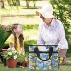Lemon Garden Tool Bag Organizer Heavy Duty Fruit Lemon Pattern Gardening Tote Bag with 10 Pockets for Women Men Gardening Gifts - Image 6