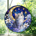 Custom Stained Glass Cat Suncatcher, Cat Window Hanging Ornament, Personalzied Pet Portrait Glass Art Decor Sun Catcher for Cat Lovers Cats Mom Birthday Pet Sympathy Gifts for Pet Owner 11.81" by Unknown